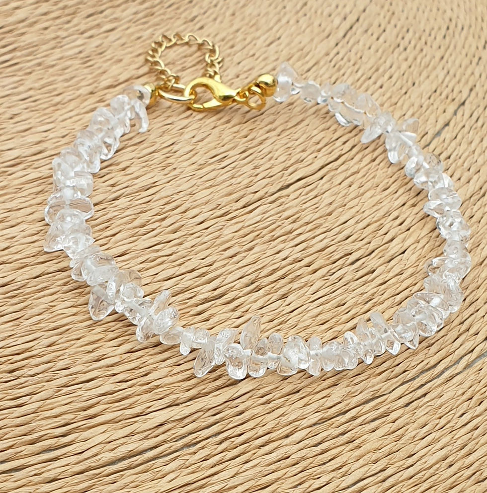 Thumbnail: Clear Quartz bracelet ~ GOLD 