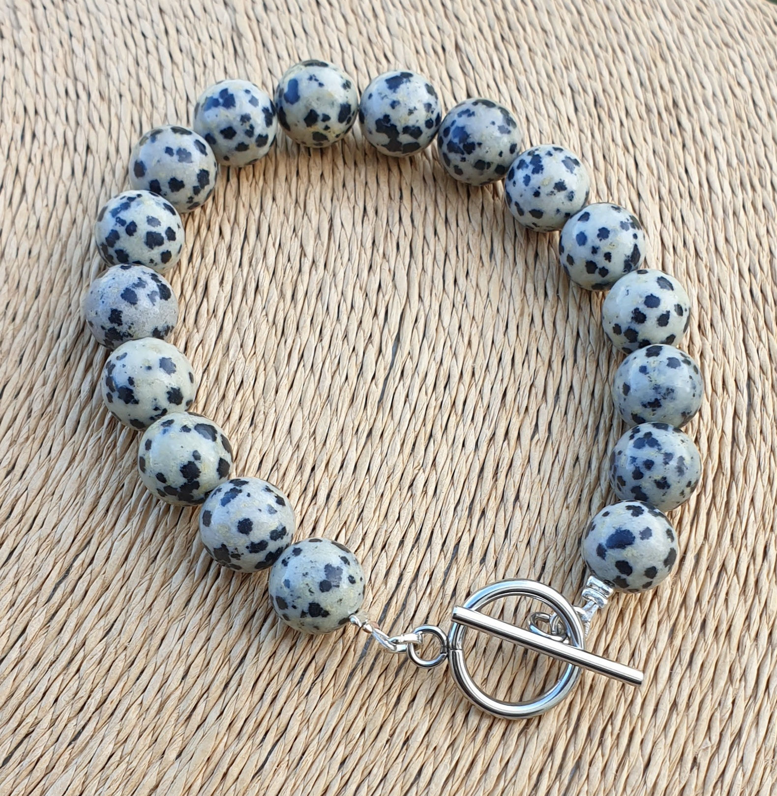 Dalmatian Jasper bracelet ~ SILVER 
