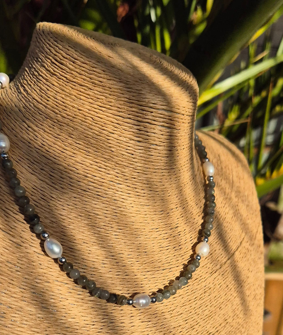 Thumbnail: Labradorite Freshwater Pearl Necklace 