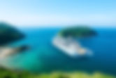 cruise ship on island