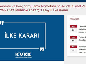 KİŞİSEL VERİLERİ KORUMA KURULU'ndan;