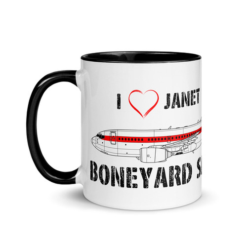 I Heart Janet (Red Stripe 737-600) Mug with Color Inside | Boneyard Safari