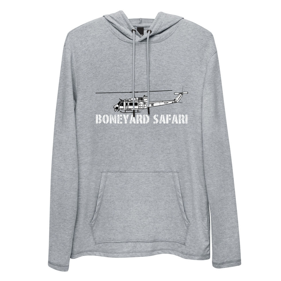 Boneyard Safari UH-1N Unisex Lightweight Hoodie