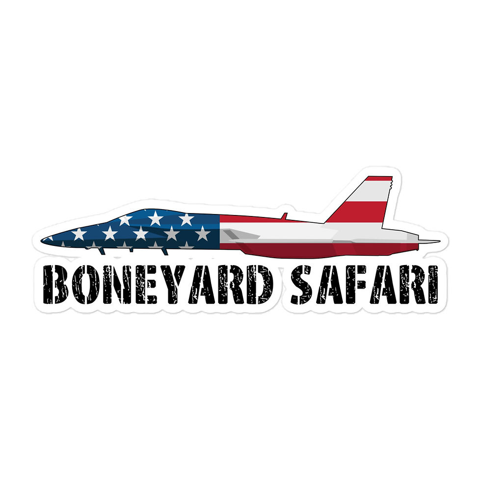 Boneyard Safari F-18 American Flag sticker