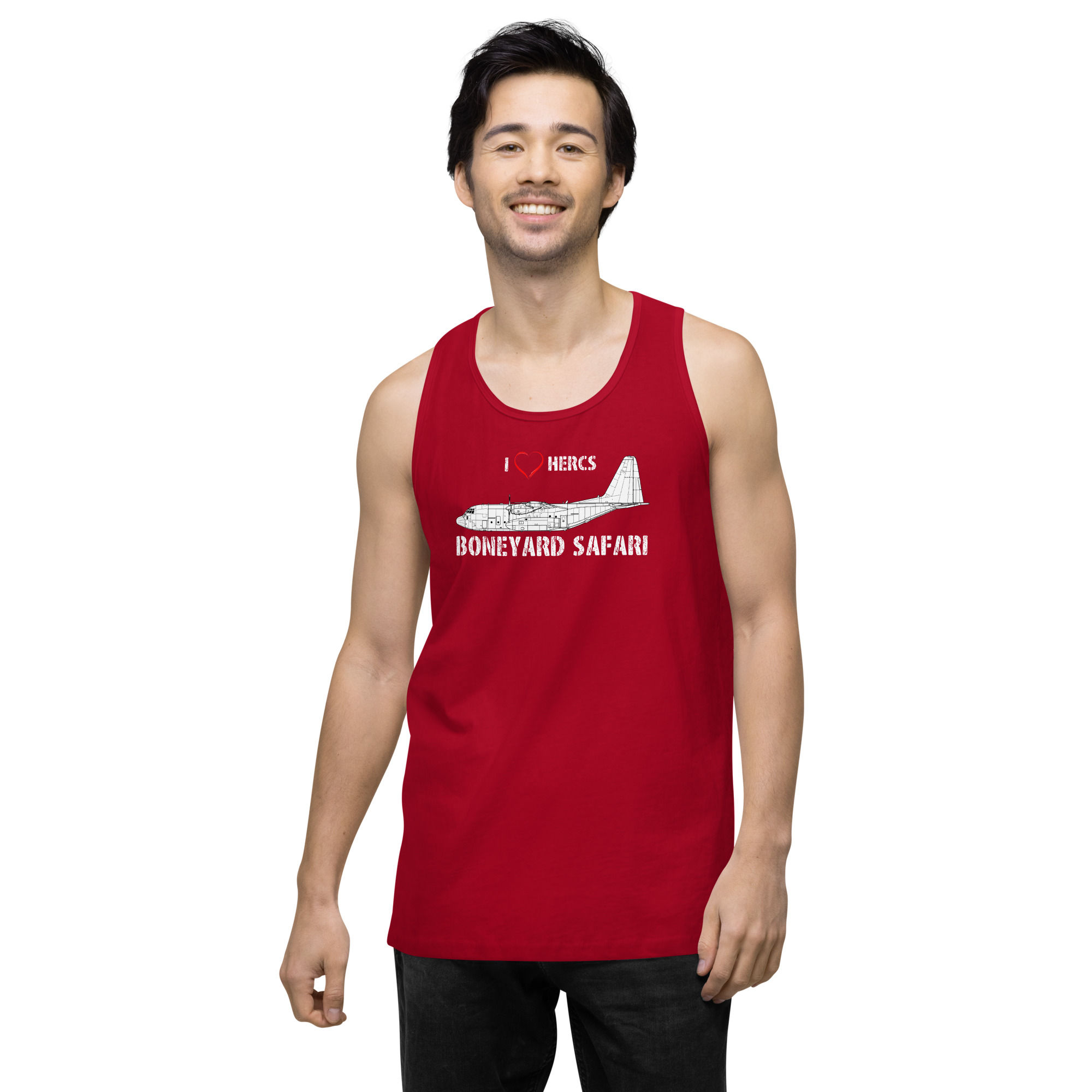 I Heart Hercs (C-130H) Men’s Premium Tank Top