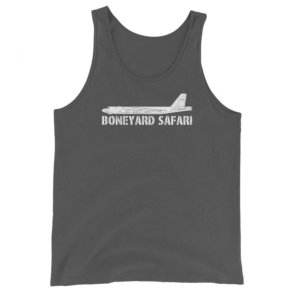 Boneyard Safari B-52H Post Gulf War (No Tail Gun) Unisex Tank Top