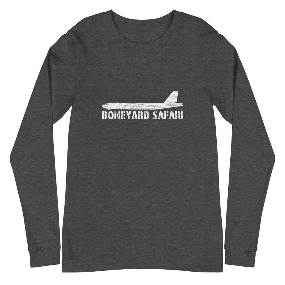 Boneyard Safari B-52H Post Gulf War (No Tail Gun) Unisex Long Sleeve Tee