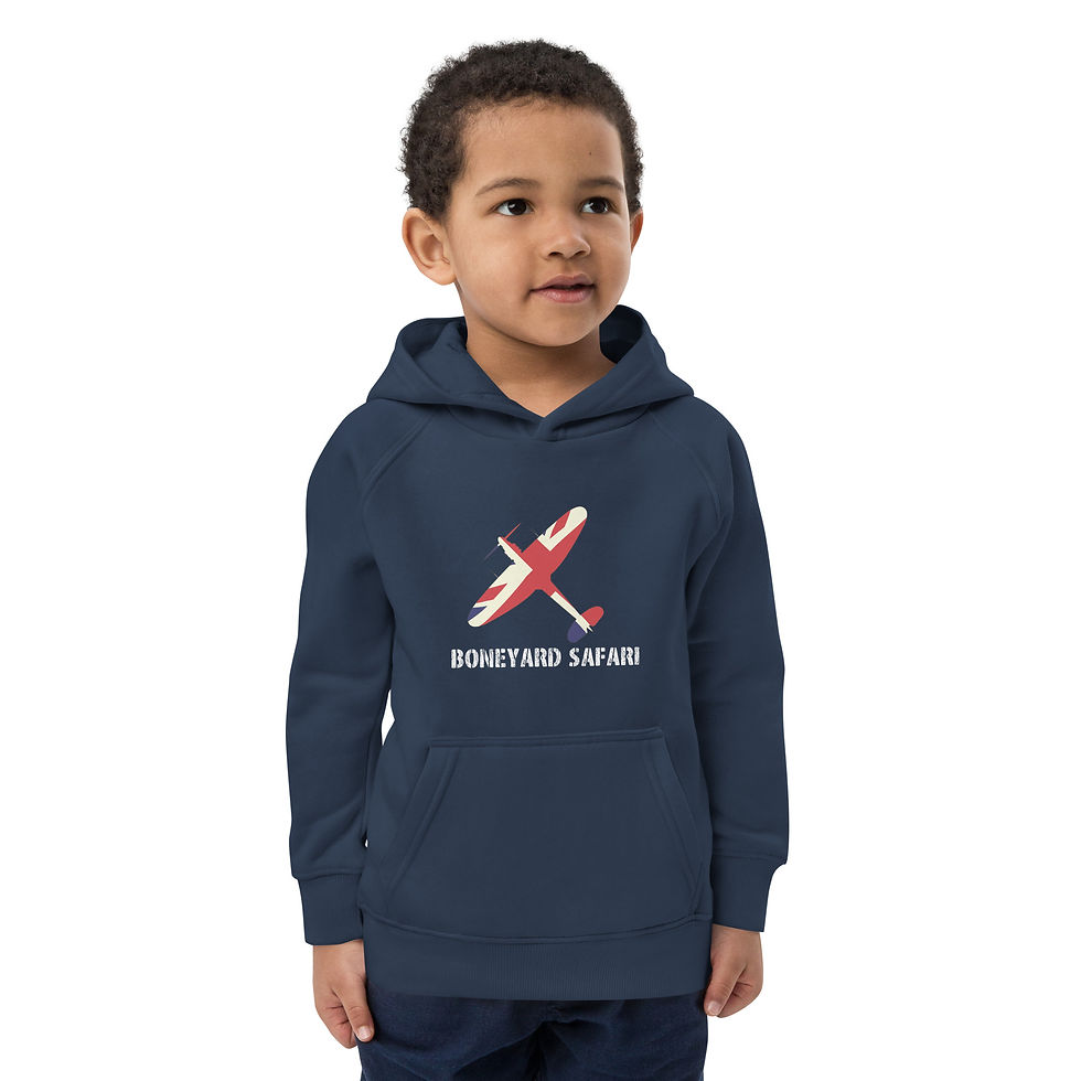 Boneyard Safari Spitfire United Kingdom Flag Kids Hoodie