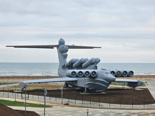 Ekranoplan on display