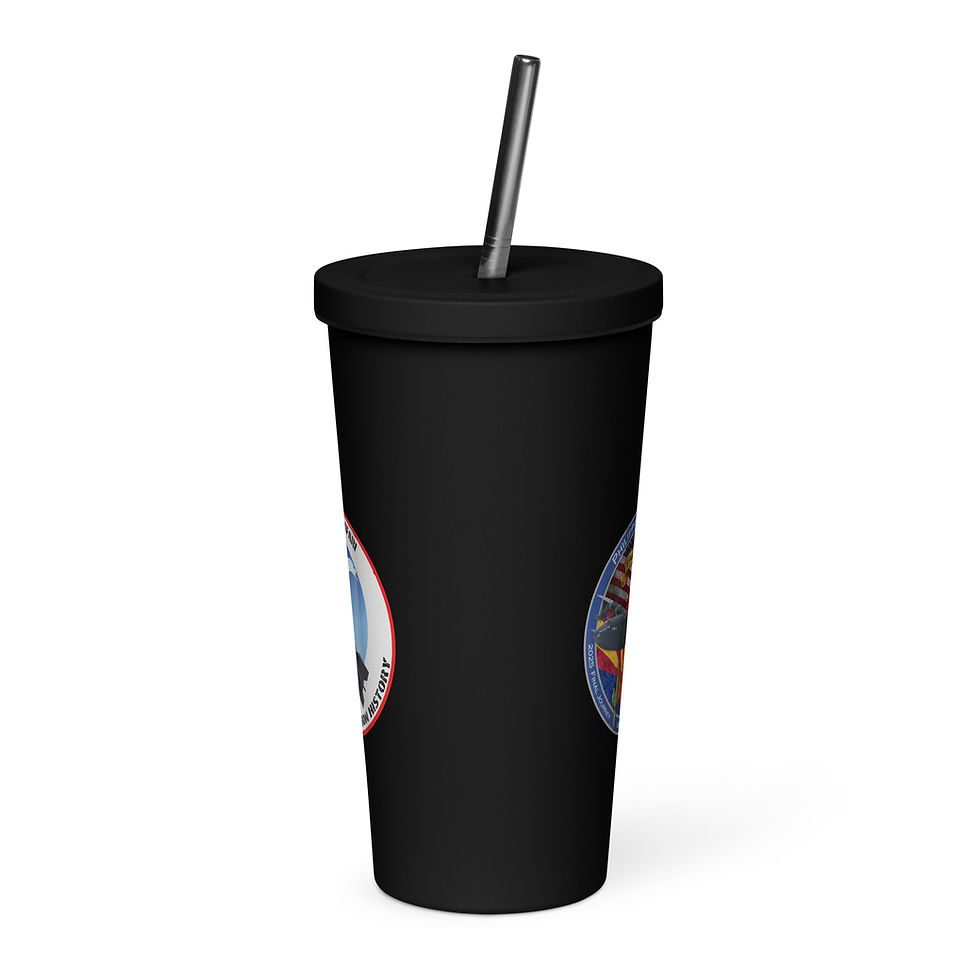 Philippine Mars Commemorative Black Insulated Tumbler with a Straw