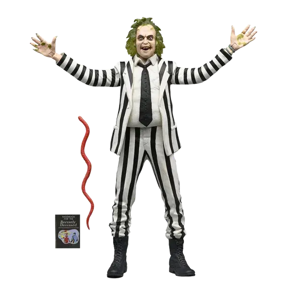 Thumbnail: NECA: Beetlejuice 1988 B/W Striped Suit Beetlejuice (NEW)