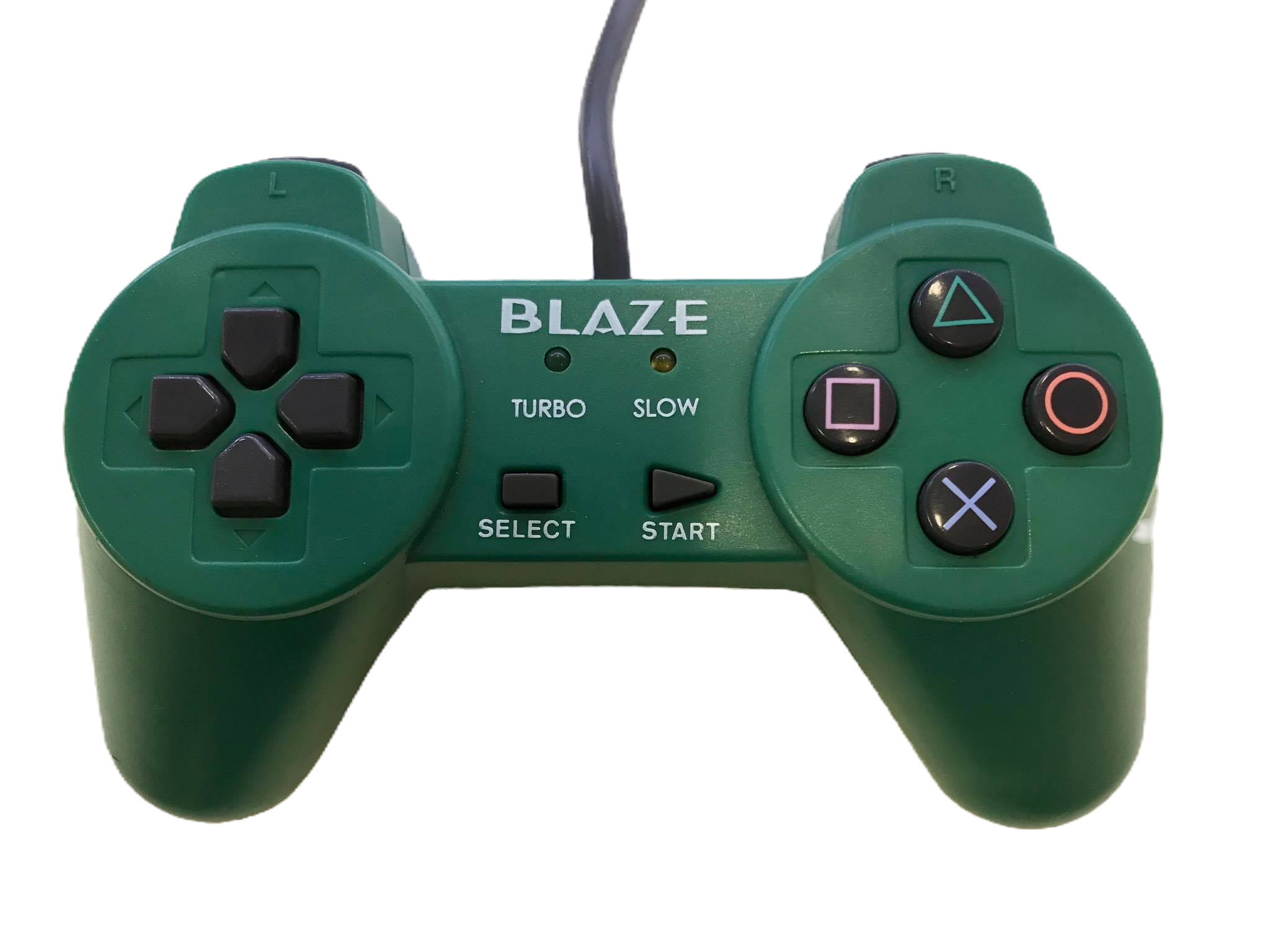 PS1: Blaze Turbo Controller (GREEN)(UNBOXED)(FAIR)