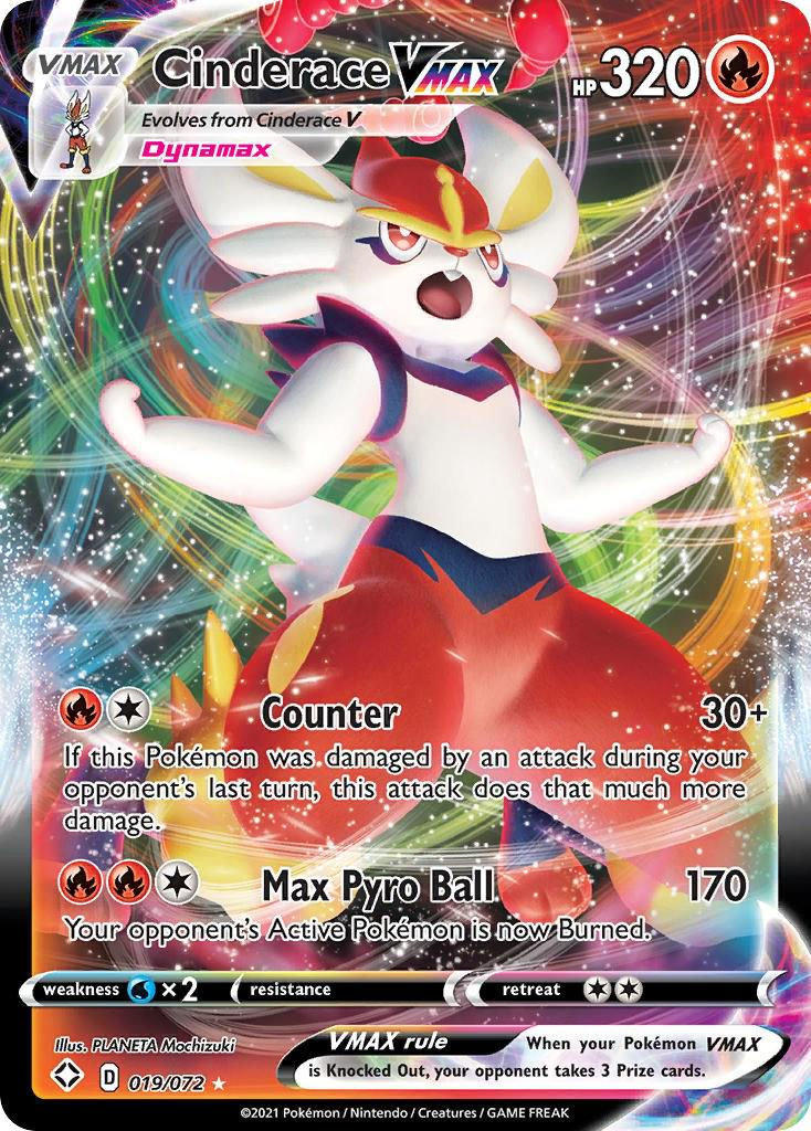POKEMON: Cinderace VMAX (019/072)(SHINING FATES)(UNGRADED)