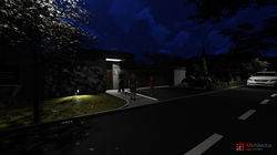 Widok od strony ulicy na wjazd