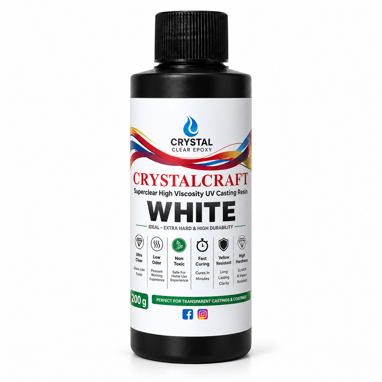 UV-Harz Hard Weiss – deckendes UV Resin von Crystal Clear Epoxy