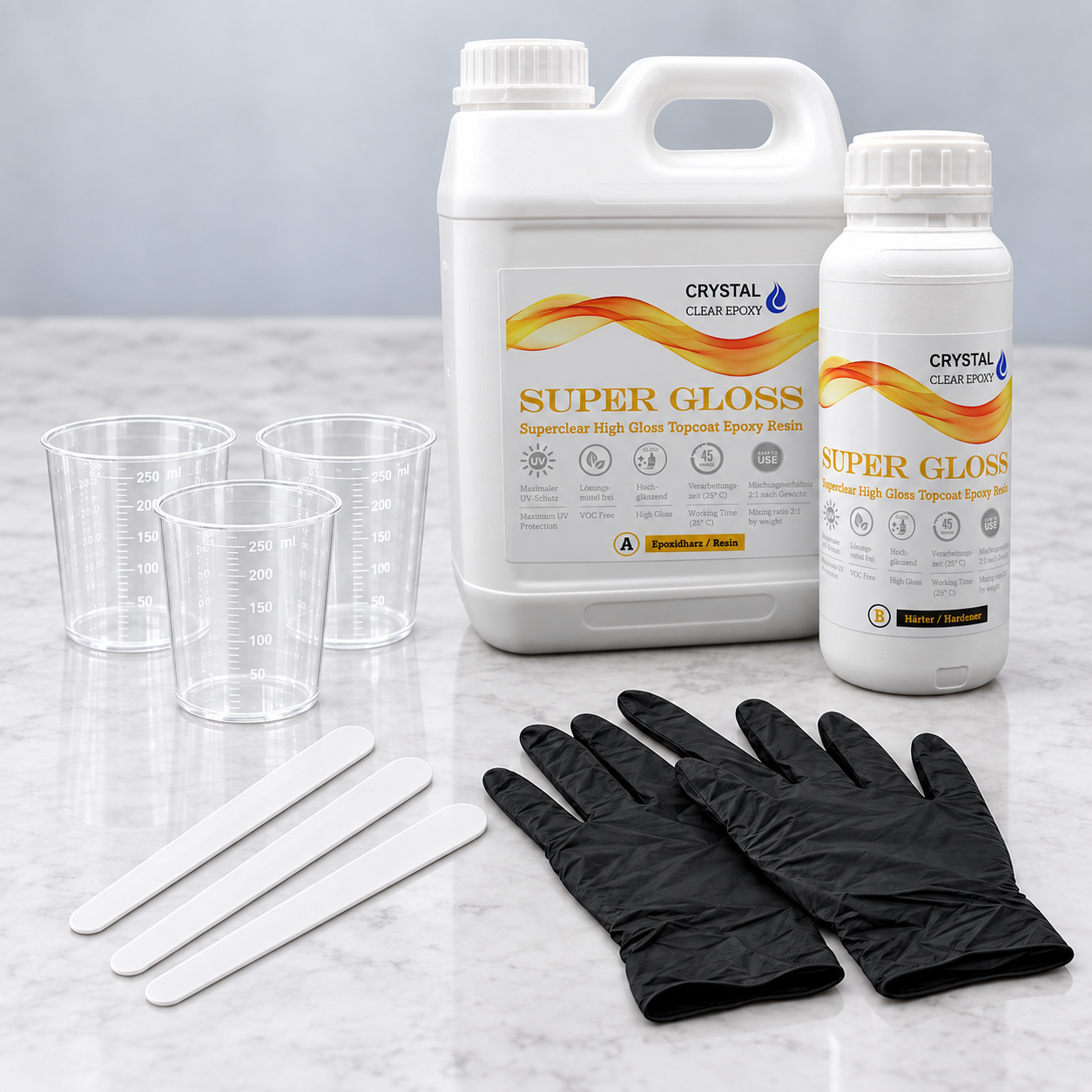 Super Gloss Epoxidharz Starterset mit Zubehör