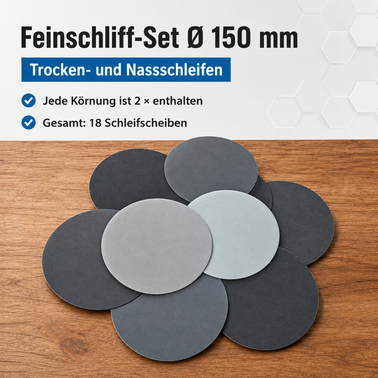 Feinschliff-Set Ø 150 mm – P400 bis P10000