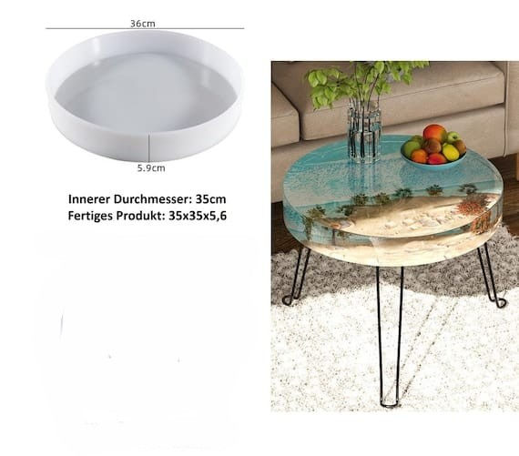 Miniaturbild: Beistelltisch Silikonform 35cm, mit Beinen 32cm