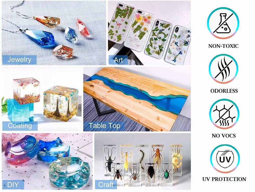 Thumbnail: Kristalheldere epoxyhars voor kunst en hobby met 1 cm gietdiepte