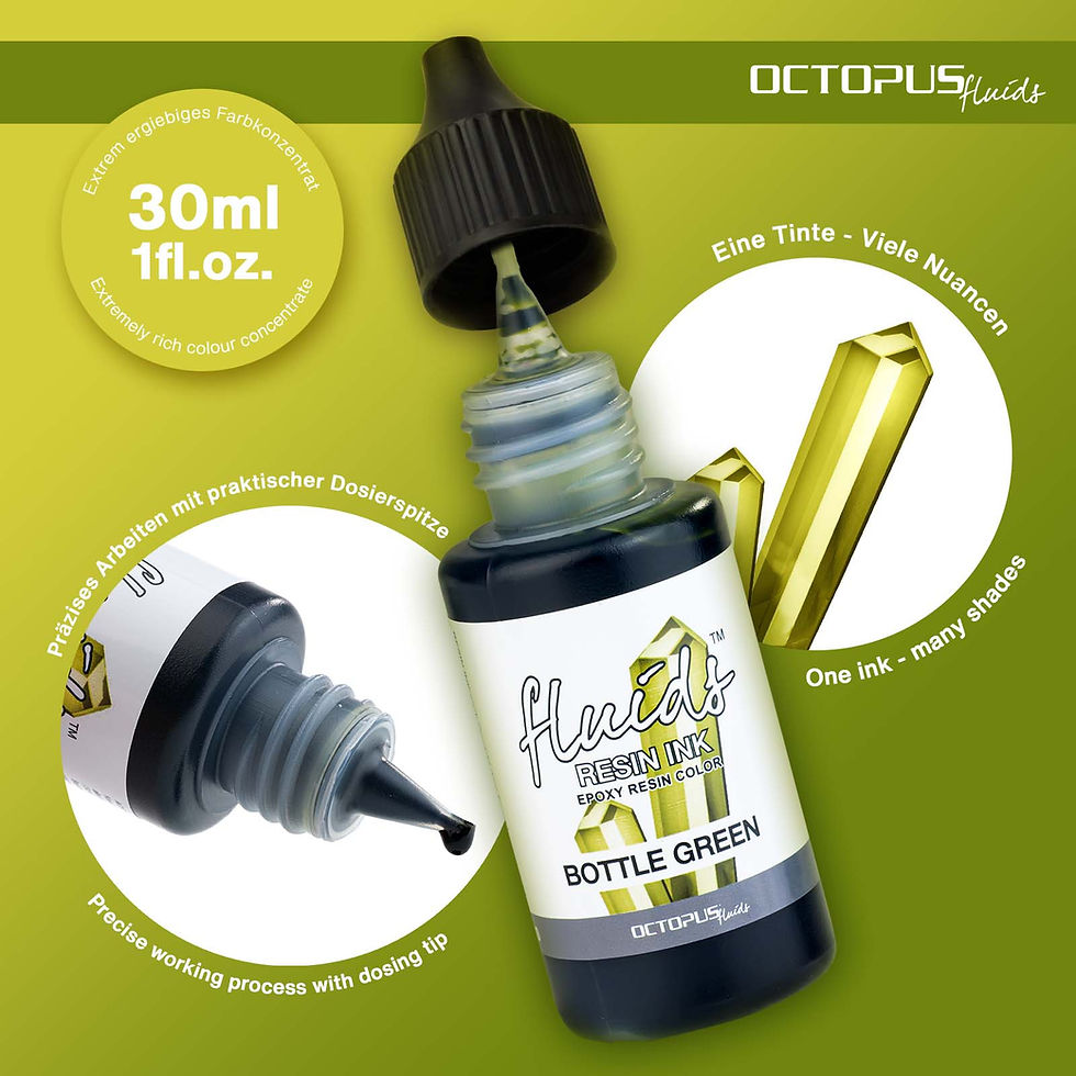 Thumbnail: Octopus Fluids Resin Ink BOTTLE GREEN, Alcohol Ink for epoxy resin and UV resin,