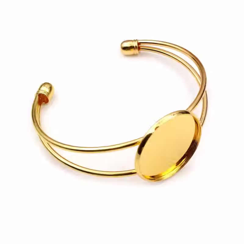 Miniaturbild: 20mm Armreif Basis Kupfer Bezel Tray für DIY Epoxidharz, UV-Harz und Resin Armbänder