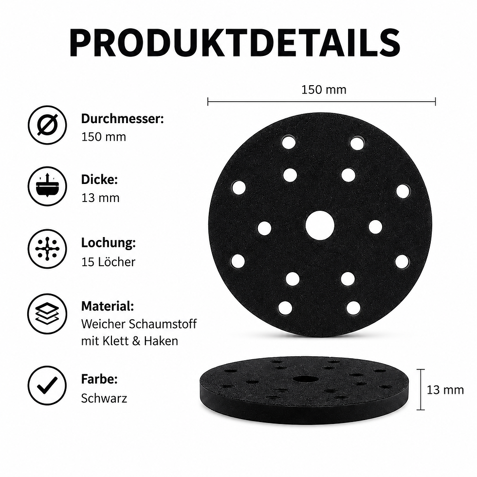 Miniaturbild: Softpad 150 mm für Exzenterschleifer mit 15-Loch-System zur Staubabsaugung