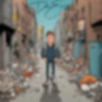 Image: A happy guy confidently walking down a desolate alley, radiating hope amidst hopelessness.