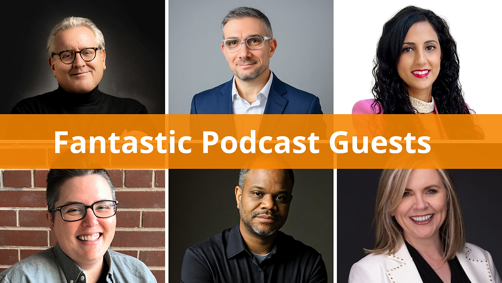 headshots of six Strategy Talks Podcast Guests