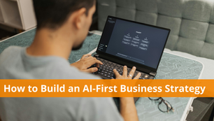 Man using ChatGPT in his AI-first business strategy session