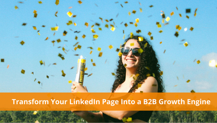 Women with confetti, celebrating her LInkedIn page growth