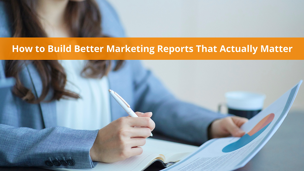 Female at a desk, writing a marketing report.
