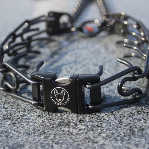 3.2mm Black Stainless Steel Collar with Buckle Katie's Buckles
