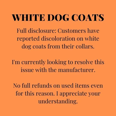 words about how white dog coats might be effected wearing certain collars