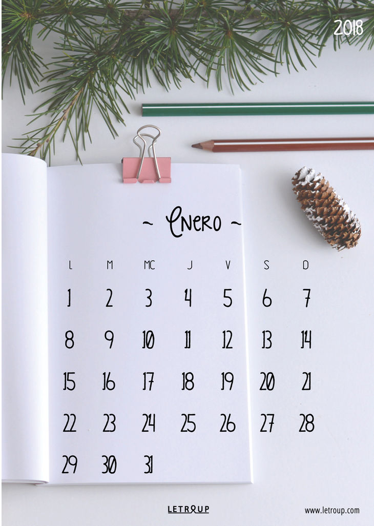 CALENDARIO ENERO 2018 - descargable