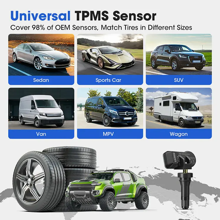Thumbnail: LAUNCH 2 in 1 Universal TPMS Replacement Sensor 315 MHz & 433 MHz (rubber)