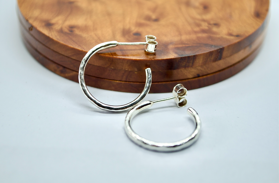 Thumbnail: Hammered hoop earrings