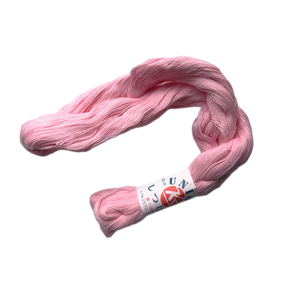 Thumbnail: #342 UNION Colored Skein Cotton Basting Thread (Pink, Blue or Yellow)