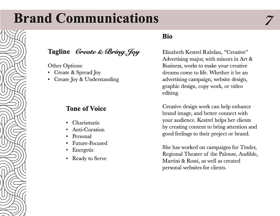 Kestrel Creative - Personal Brand Book: