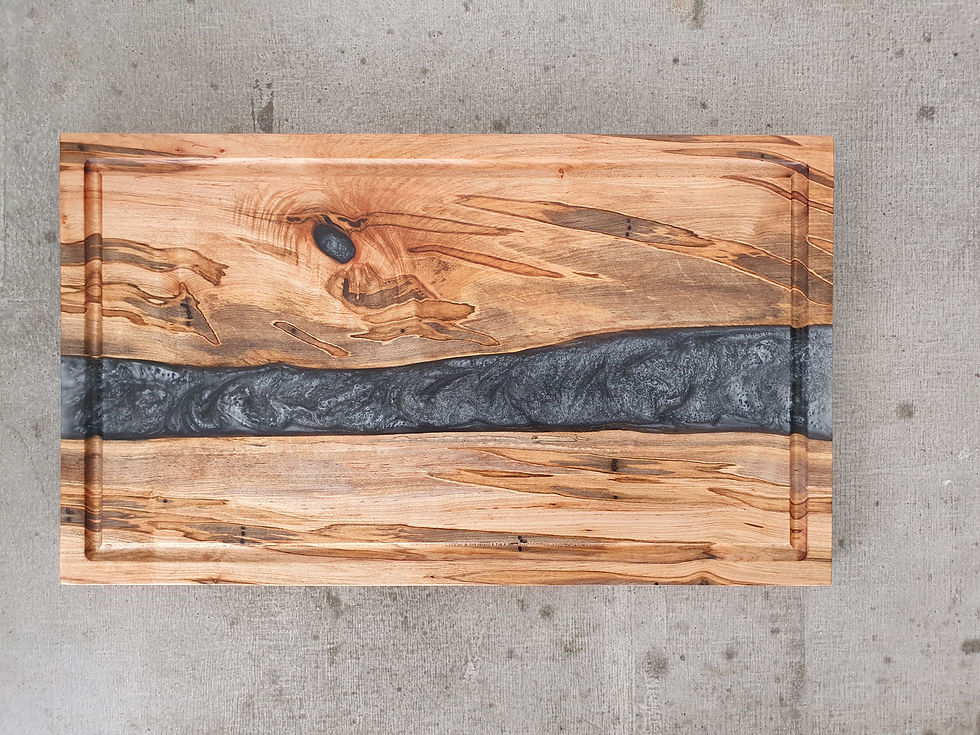 Thumbnail: Ambrosia maple with Gun Metal epoxy - River Board
