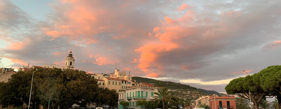 sunset view of Bordighera Old Town