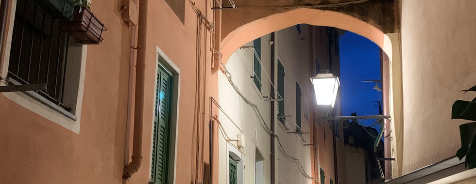 cobble street in medieval village