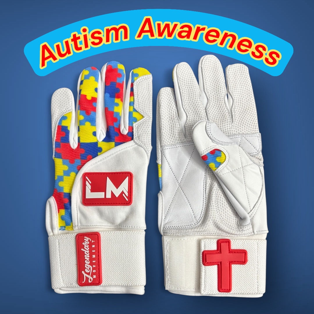 Long Cuff Batting Gloves (Autism Awareness) 