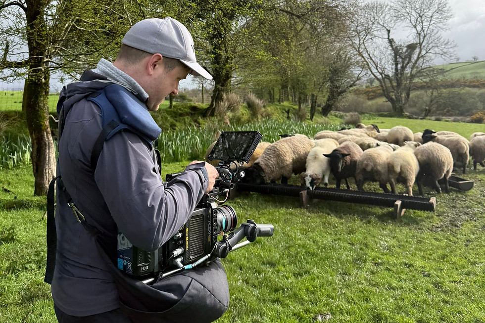 The team on shoot at a farm for Johnson and Johnson Ireland