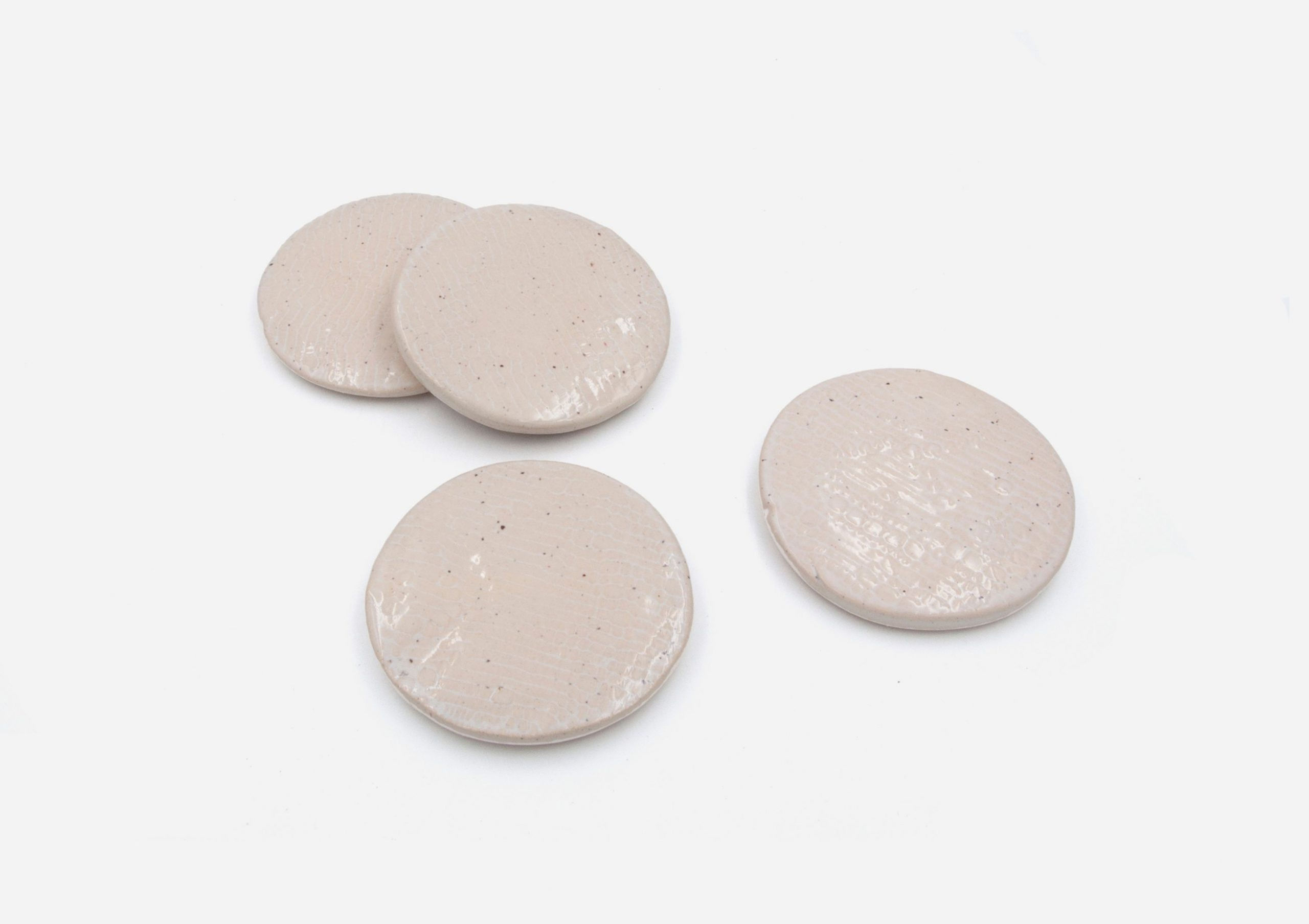 Set Porta Vasos Encaje. Blanco Chispas Café. (X4)