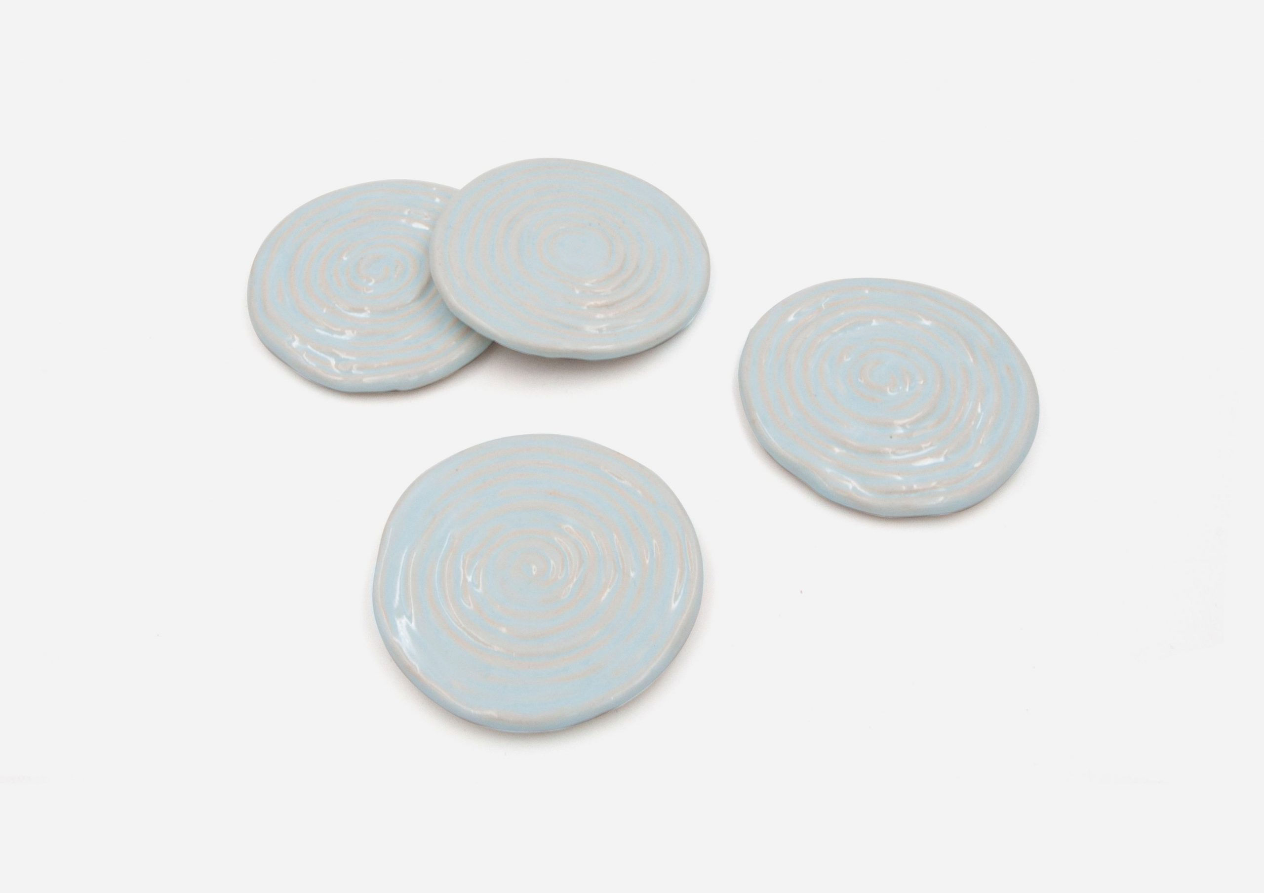 Set Porta Vasos Rollo. Azul Cielo. (X4)