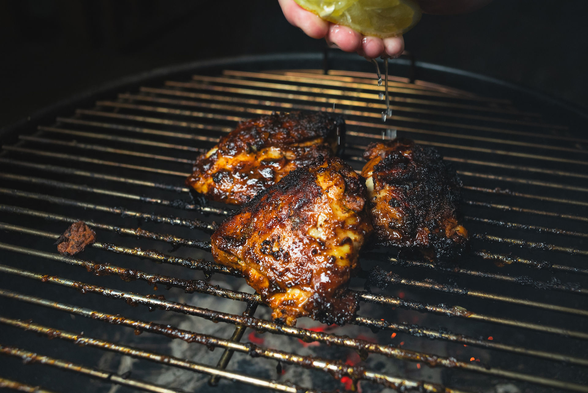 Add a squeeze of lemon.  Once they are up to temperature, plate them up and brush a little more glaze on and they are ready to go!