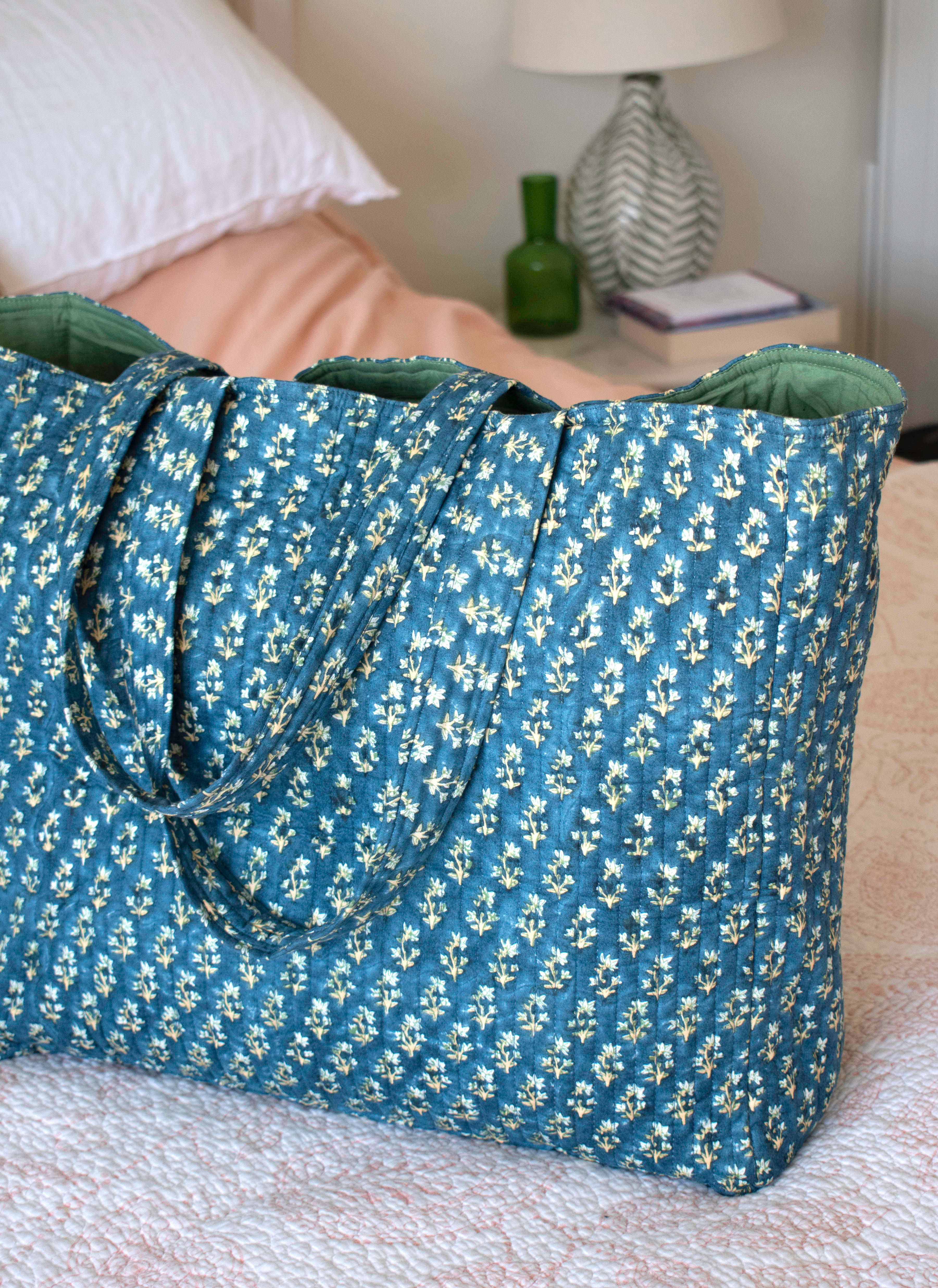 Over-sized Tote Bag - Blue Seed