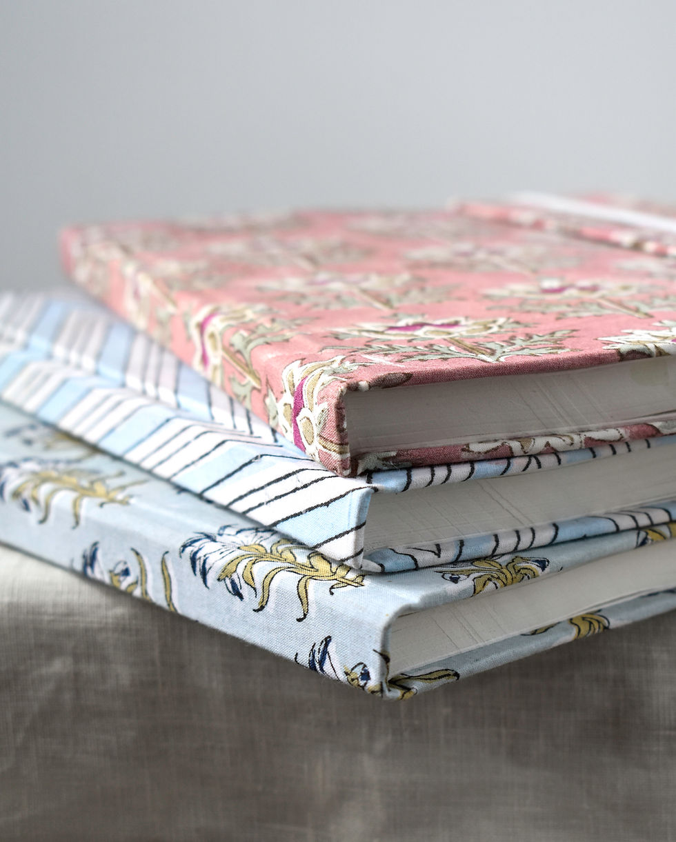 Thumbnail: Hand Printed Journal - Tudor Rose