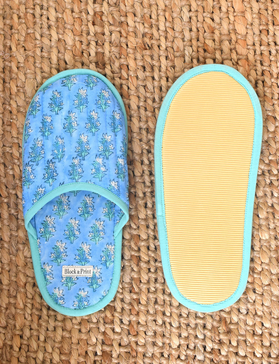 Thumbnail: Sky Blue Seed Cotton Slippers