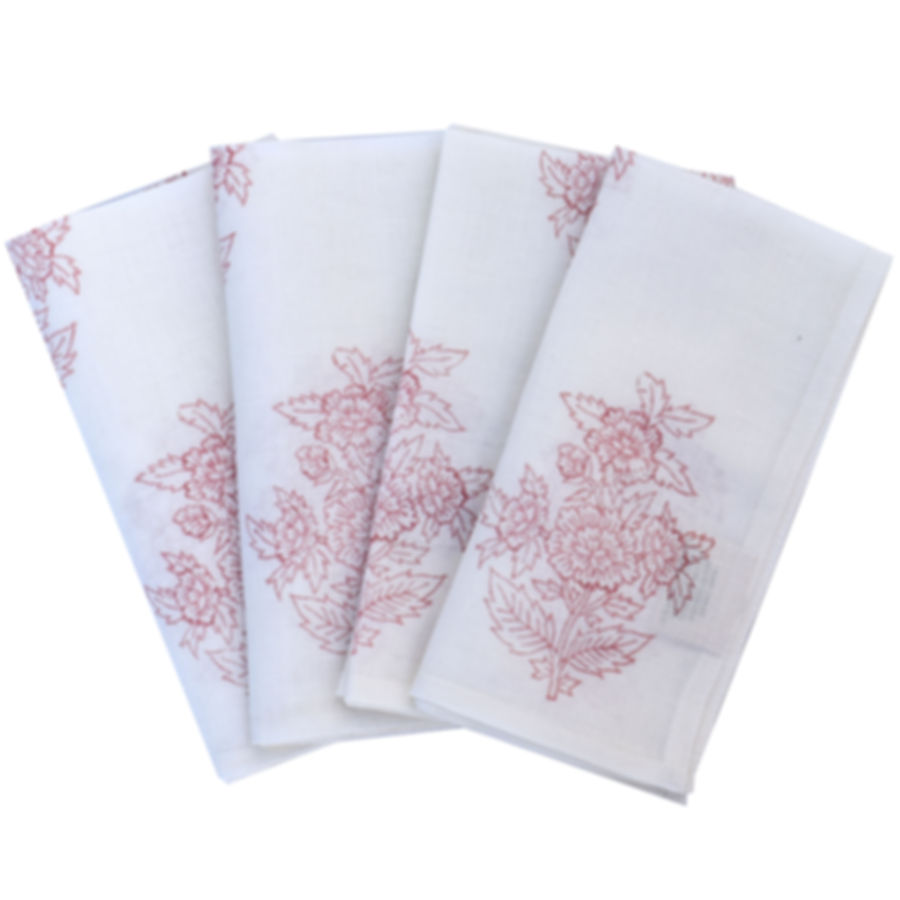 Gardenia Pink Filigree Napkins Set of 4